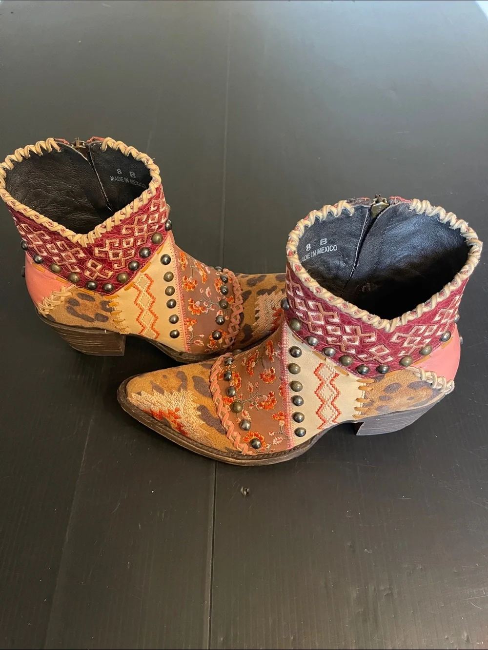 Double D Ranch Pink Blowout Booties Size 8 EUC